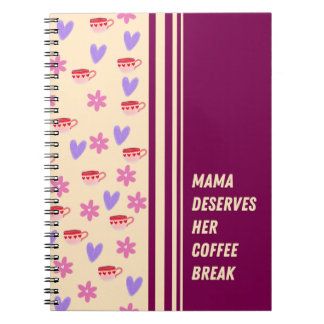 Feminine Stripes Mama Kaffeepause Kunst Notizblock