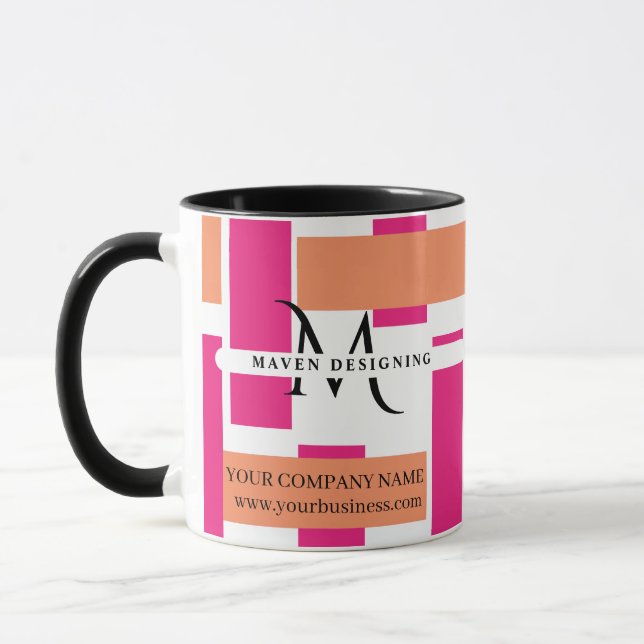 Feminine Stripmuster für Geschäftsmodelle Tasse (Links)