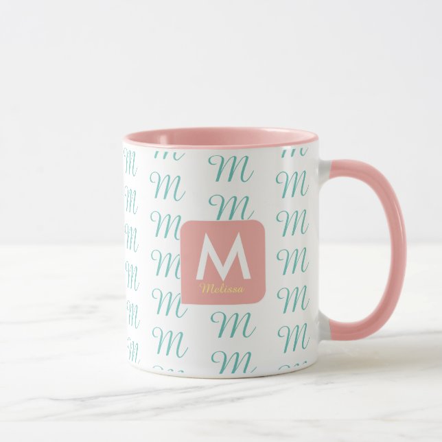 Feminine tasse rose pour elle avec motif de l'init (Droite)