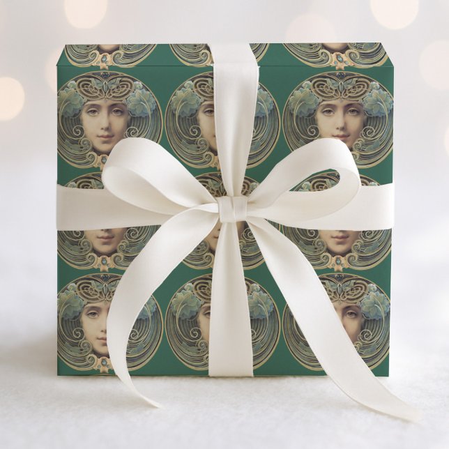 Feminine Vintage Jugendstil-Beauty Geschenkpapier (Von Creator hochgeladen)
