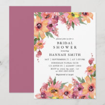 Feminine Wasserfarbe Florale Garten Brautparty