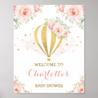 Feminine Watercolor Floral Hot Air Ballon Party