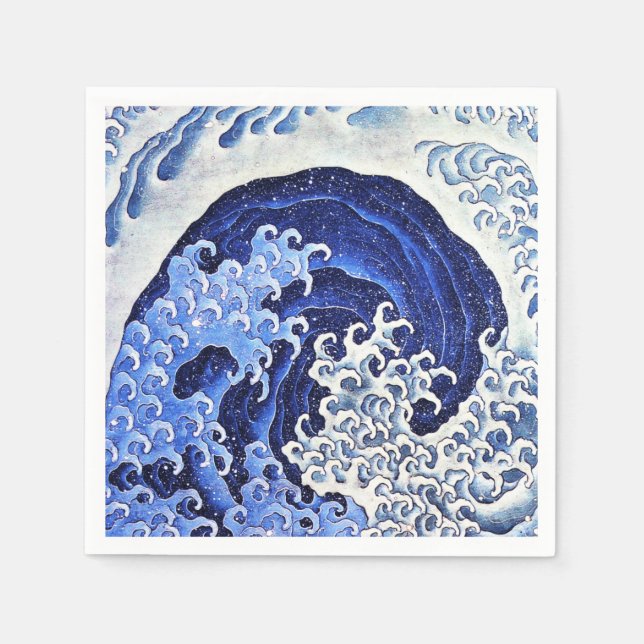 Feminine Wave von Hokusai Serviette (Vorderseite)