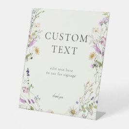 Feminine Wildblume Bridal Custom Sign Sockelschild