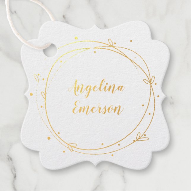 Feminine Wreath Handmade Geschenkanhänger (Vorderseite)