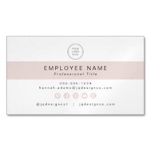 Femininer Chic Blush Rosa Kleinunternehmensmitarbe Magnetische Visitenkarte