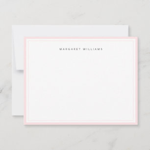 Femininer Chic Blush Rosa Rand Minimalistisch Mitteilungskarte