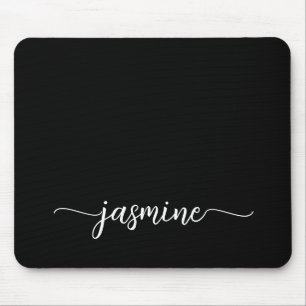 Femininer einfacher schwarzer personalisierter Mon Mousepad