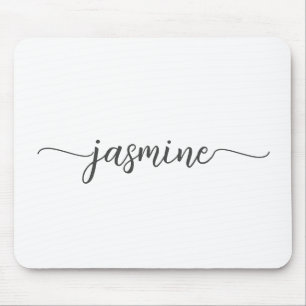 Femininer einfacher weißer personalisierter Monogr Mousepad
