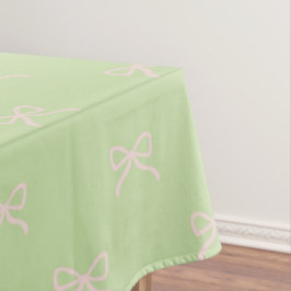 Femininer Eleganter Grün-Rosa-Schleifenmuster-Früh Tischdecke