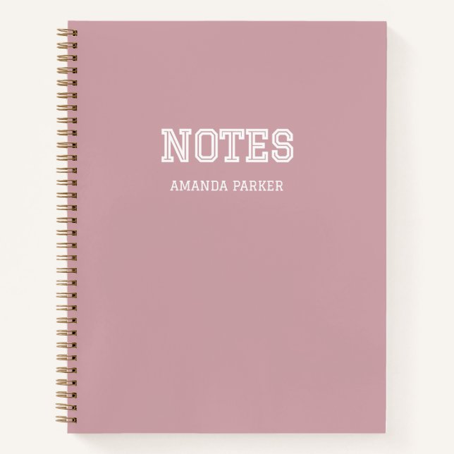 Femininer moderner schicker personalisierter Blush Notizbuch (Vorderseite)