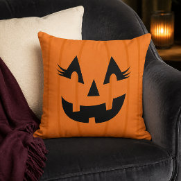 Femininer Orange Jack O Lantern Kürbiskopf Hallowe Kissen