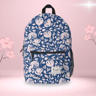Femininer Rosa Abstrakter Floraler Benutzerdefinie Bedruckter Rucksack