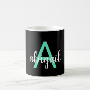 Femininer Türkis-Schwarzer Eleganter Moderner Mono Kaffeetasse