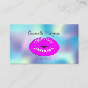 Feminines Elegantes Modernes Holografisches Lippen Visitenkarte