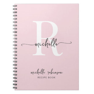 Feminines Elegantes Rosa-farbenes Kochbuch Rezept Notizblock