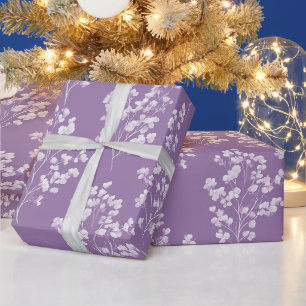 Feminines Lavendel Fliederblüten Blumenmuster Geschenkpapier