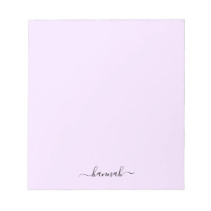 Feminines lila Monogramm moderne Schrift personali Notizblock