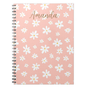Feminines Monogramm farbenfrohes Blumenmuster Notizblock