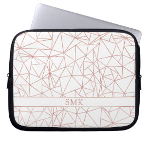 Feminines Monogramm mit rosa Goldfolie und dreieck Laptopschutzhülle
