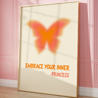 Feminines Motivationsposter Prinzessin Schmetterli Poster
