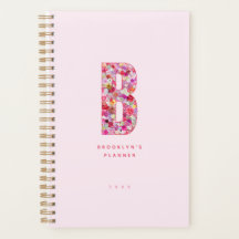 Feminines pastellrosa florales Monogramm personali