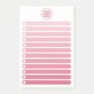 Feminines rosa Farbverlauf Business-Logo To-Do-Lis Post-it Klebezettel