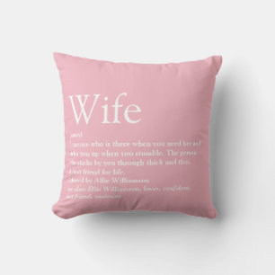 Feminines Rosa Lustiges Typografisches Modernes Eh Kissen