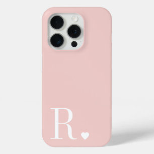 Feminines rosa weißes Monogramm Anfangsbuchstabe Case-Mate iPhone Hülle