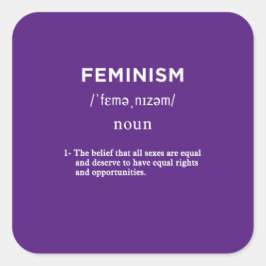 Feminismus-Definition lila Quadratischer Aufkleber
