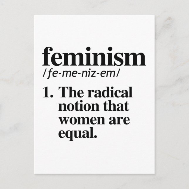 Feminismus Definition Postkarte (Vorderseite)