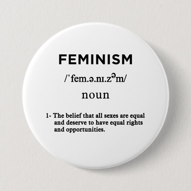 Feminismus-Definition Weißkreis Button (Vorderseite)