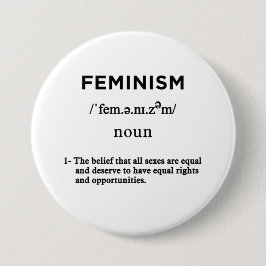 Feminismus-Definition Weißkreis Button