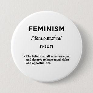Feminismus-Definition Weißkreis Button