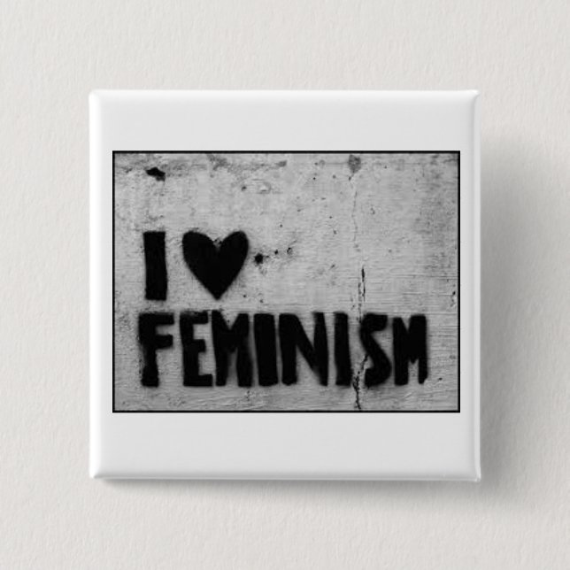 Feminismus der Liebe I Button (Vorderseite)