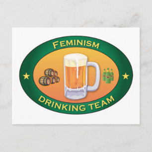 Feminismus Drink Team Postkarte