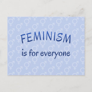 Feminismus für alle blau postkarte