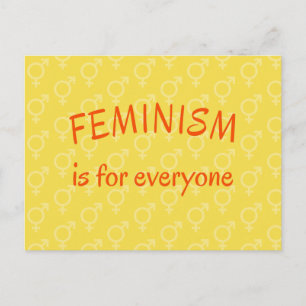 Feminismus für alle gelb postkarte
