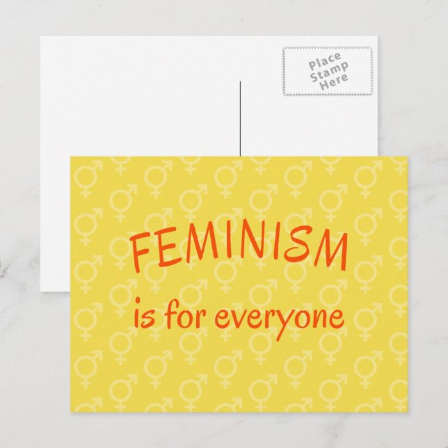 Feminismus für alle Gelben Postkarten (Vorne/Hinten)