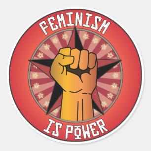 Feminismus ist Power Runder Aufkleber