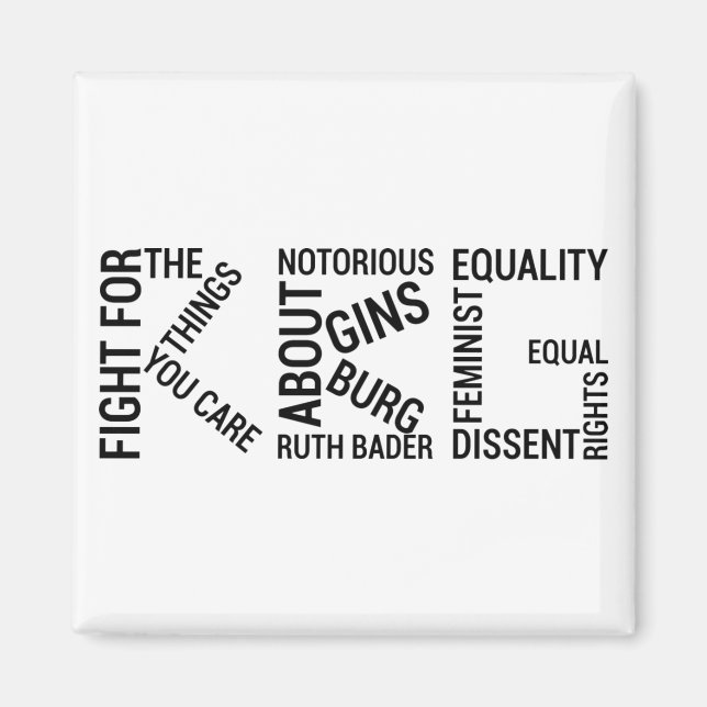 Feminismus, RBG, Ruth Bader Ginsburg, RGB Magnet (Vorne)