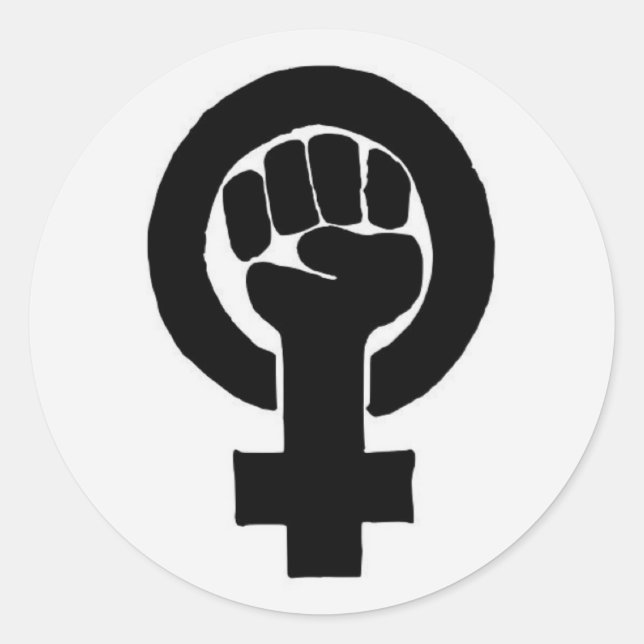 Feminismus Runder Aufkleber (Vorderseite)