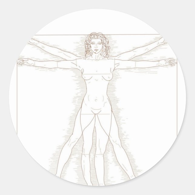 Feminismus Runder Aufkleber (Vorderseite)