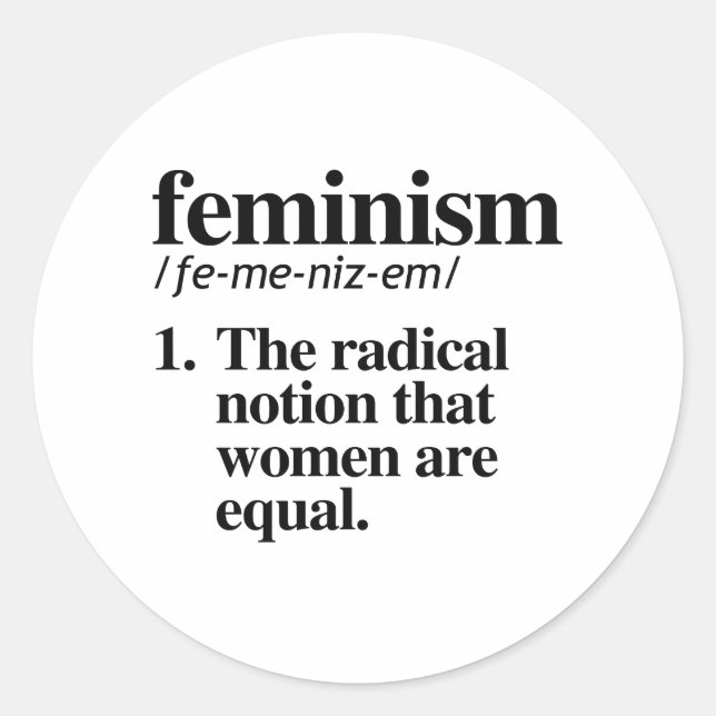 Feminismus Runder Aufkleber (Vorderseite)