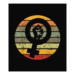 Feminismus-Symbol-Design Retro Vintage, 70er 80er Fotodruck