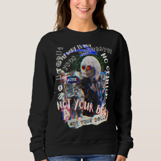 Feminist 1973 Pro Roe Glitchy Punk Rock Distressed Sweatshirt