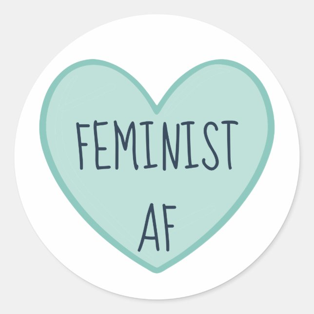 ‚Feminist AF‘ Runder Aufkleber (Vorderseite)
