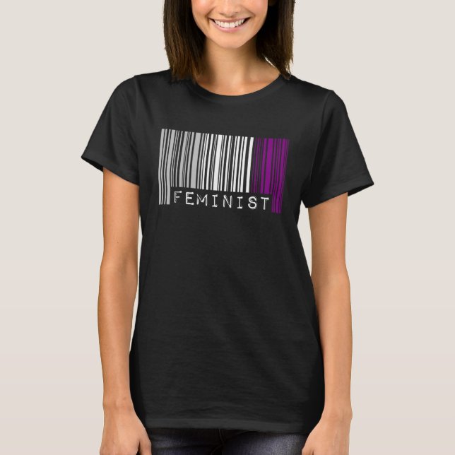 Feminist Asexual Pride Flag Barcode Pro Choice Fem T-Shirt (Vorderseite)
