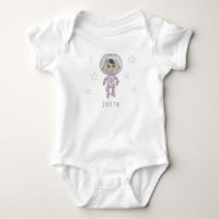 Feminist Baby Girl Astronaut Dream Doodle und Name