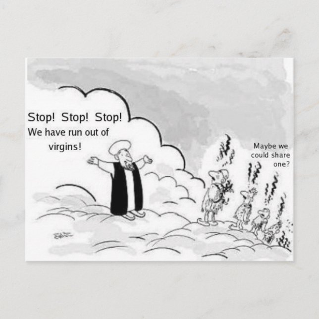 Feminist Cartoon Postcard Postkarte (Vorderseite)